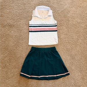 Varley White and Green Tennis Outfit
